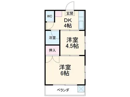 KODAガーデン六実(2K/3階)の間取り写真