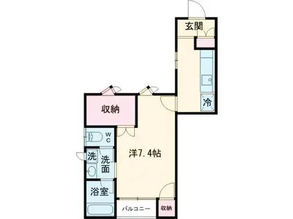 本町山岸ハイツ(1K/1階)の間取り写真