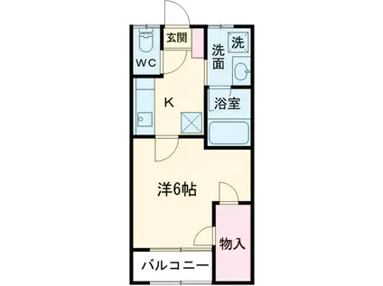 本町山岸ハイツ(1K/2階)の間取り写真