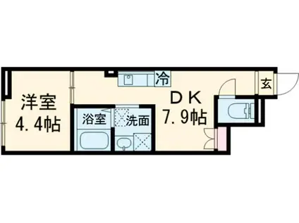 THE SIESTA成城学園GRESIARE(1LDK/1階)の間取り写真
