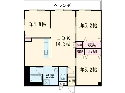 メゾンSAKURA(3LDK/2階)の間取り写真