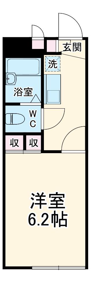 レオパレス彩(1K/2階)の間取り写真