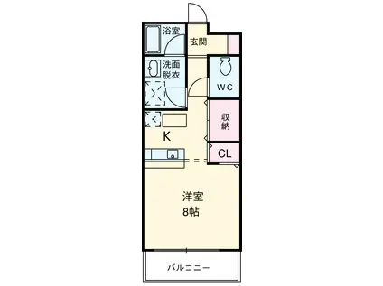 ルミネメゾン(ワンルーム/2階)の間取り写真