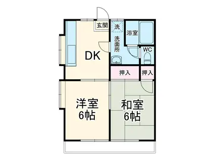 栄荘(2DK/1階)の間取り写真