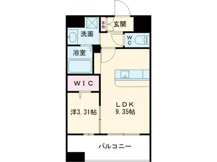LIBTH松山Ⅲ(1LDK/4階)の間取り写真