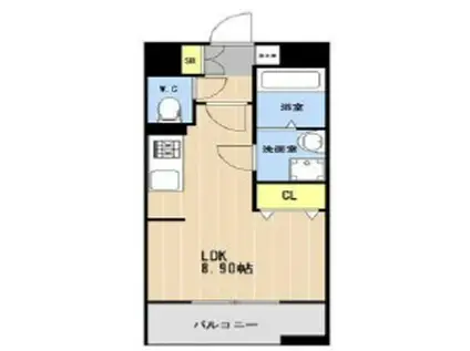 LIBTH松山Ⅲ(ワンルーム/10階)の間取り写真