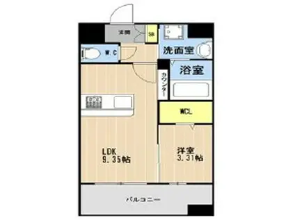 LIBTH松山Ⅲ(1LDK/5階)の間取り写真