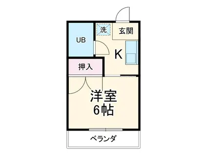 グリーンパーク(1K/2階)の間取り写真