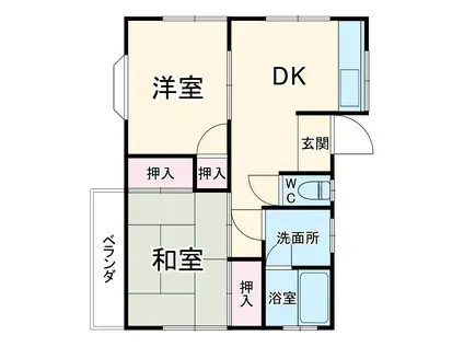 木部コーポ(2LDK/1階)の間取り写真