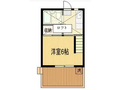 ウェルストンヴィラⅢ(1K/1階)の間取り写真