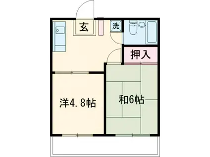 佐野宝マンション(2K/4階)の間取り写真