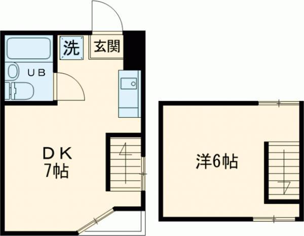 八雲ハウス(1DK/2階)の間取り写真