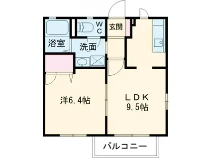 アマンジオ(1LDK/2階)の間取り写真