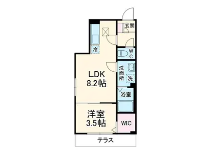 PLAISANT VILLA上福岡(1LDK/1階)の間取り写真