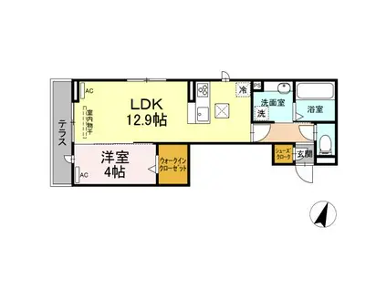 ル・グロンシャリオ(1LDK/1階)の間取り写真