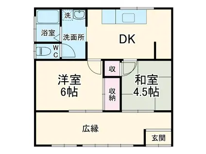 東海道本線 高塚駅 徒歩38分 1階建 築41年(2DK)の間取り写真