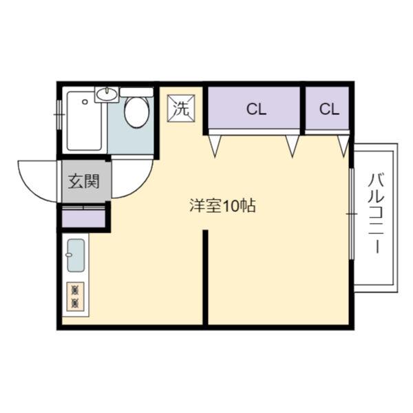 ハレモアナ(ワンルーム/1階)の間取り写真