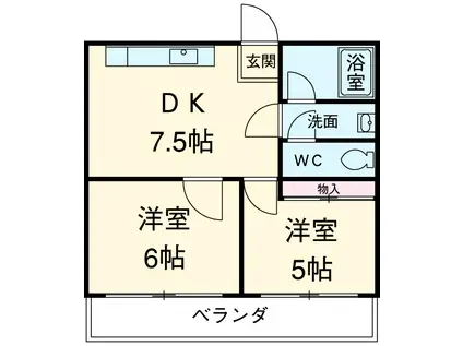 戎マンション(2DK/3階)の間取り写真