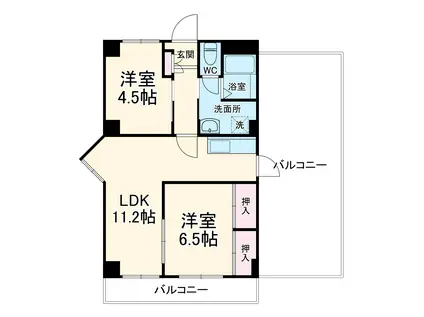 ライフ21SUWA(2LDK/2階)の間取り写真