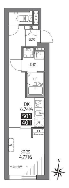三ノ輪アパートメント(1DK/5階)の間取り写真