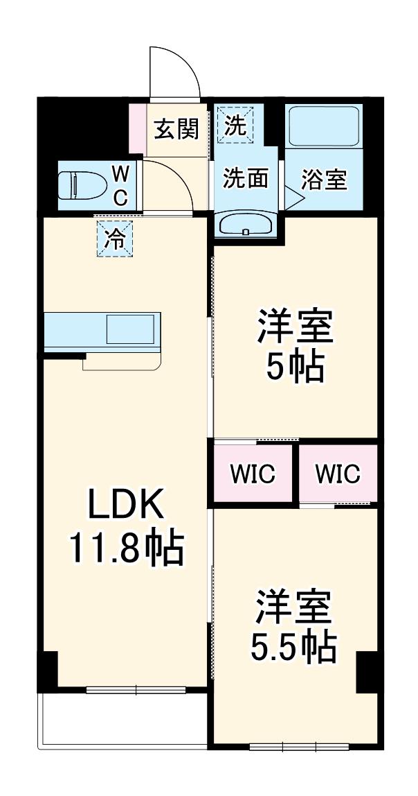 キーファ(2LDK/1階)の間取り写真