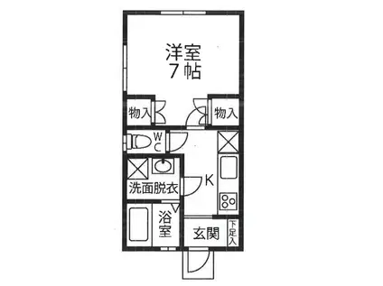 Kフィールド(1K)の間取り写真