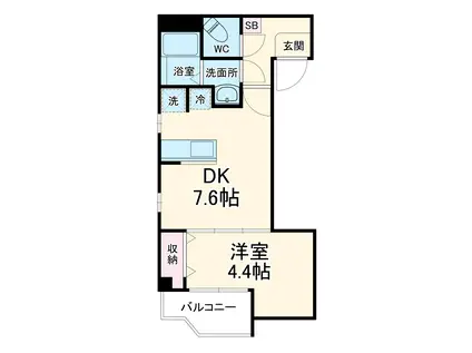 フェリーチェ津田沼(1DK/1階)の間取り写真