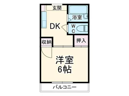 シオン花咲(1DK/1階)の間取り写真