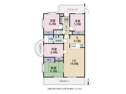 アーバンライフ楊子(4LDK/4階)の間取り写真