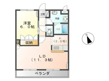 サンク エトワール(1LDK/4階)の間取り写真