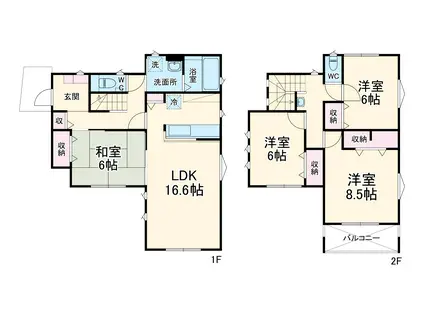 東海道本線 浜松駅 徒歩19分 2階建 築3年(4LDK)の間取り写真
