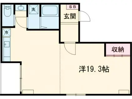 バウムハウス本宿(ワンルーム/2階)の間取り写真