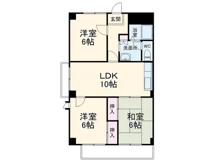 イーストガーデン バラ館(3LDK/4階)の間取り写真