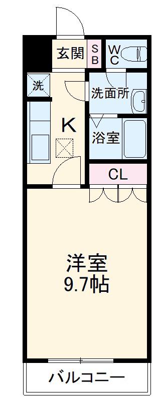 ルミナスハイム(1K/1階)の間取り写真