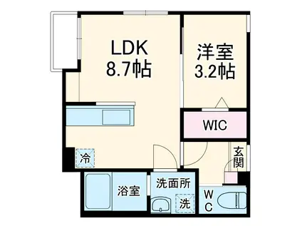 KEIAI RESIDENCE 上尾Ⅱ(1LDK/3階)の間取り写真