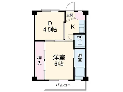 ビレッジハウス仁木 1号棟(2K/1階)の間取り写真