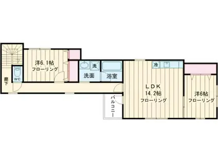 ヴィヴァンテY(2LDK/1階)の間取り写真