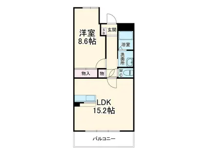 アムール住吉(1LDK/4階)の間取り写真