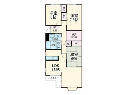 ガーデンシティ住吉(3SLDK/3階)の間取り写真