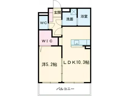 思川レジデンス(1LDK/2階)の間取り写真