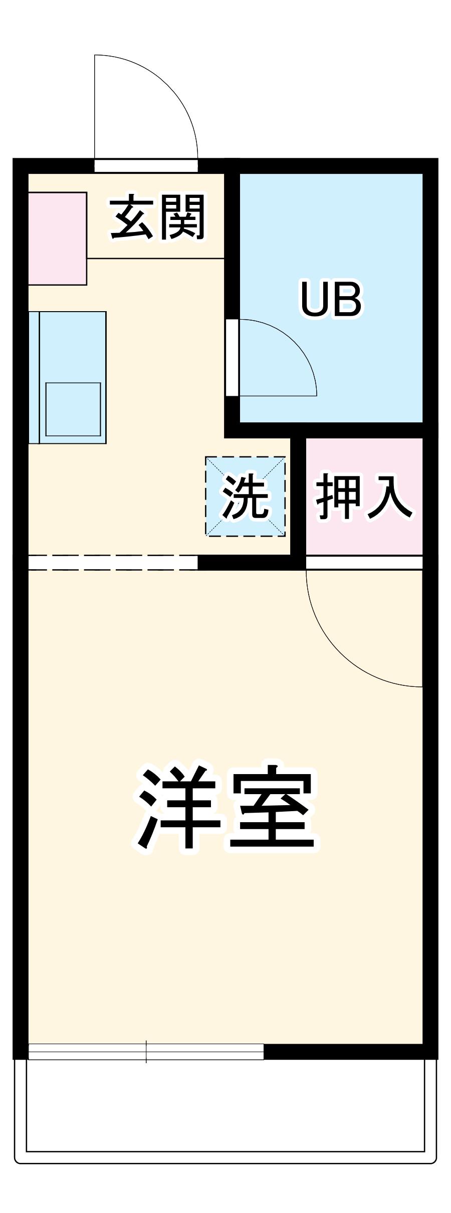 ハイツユウ(ワンルーム/1階)の間取り写真