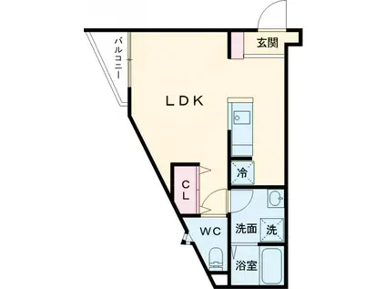 ピースコート成城学園前(ワンルーム/2階)の間取り写真