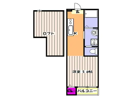 プランドール八千代(ワンルーム/2階)の間取り写真