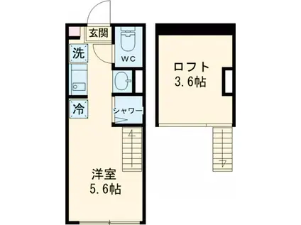 ハーモニーテラス早宮Ⅱ(ワンルーム/1階)の間取り写真