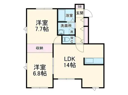 ウィズファニーⅣ(2LDK/1階)の間取り写真