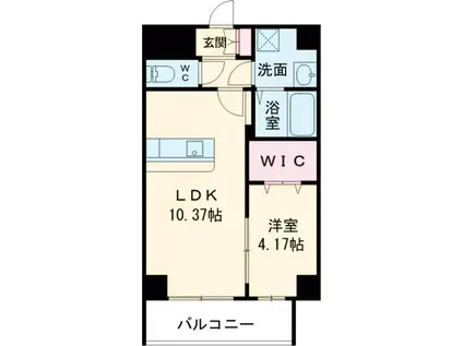 LIBTH前島Ⅲ(1LDK/10階)の間取り写真