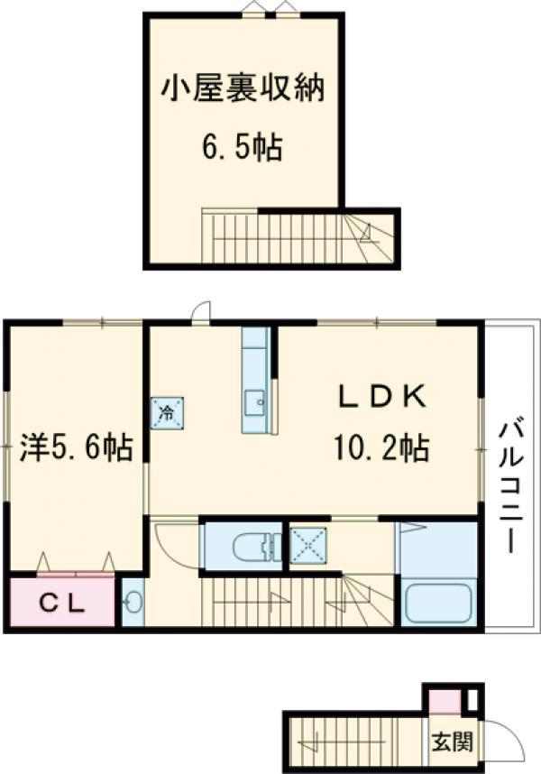 サンライズ町田(1LDK/2階)の間取り写真