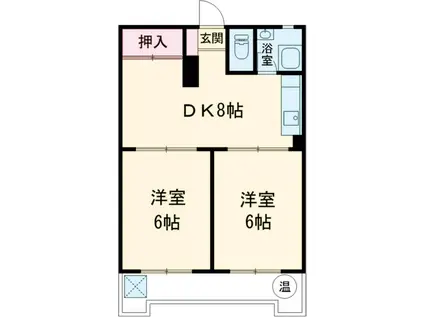 東武練馬サニーコーポ(2DK/2階)の間取り写真