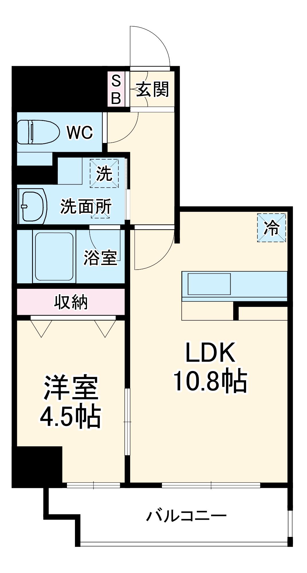 レジデンシア豊田桜町(1LDK/11階)の間取り写真