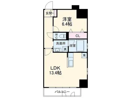 プレイス白壁(1LDK/5階)の間取り写真